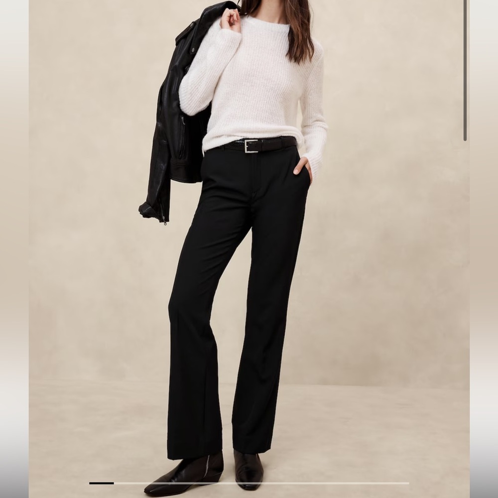 Banana Republic Sculpted Bootcut Stretch Pants in Black